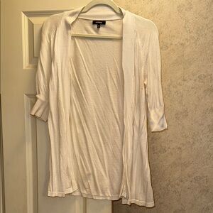 Express Cream Open Front Cardigan